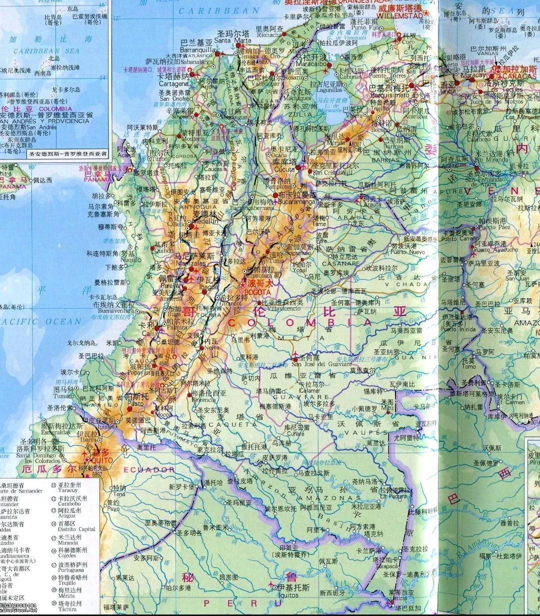 Places to visit in Colombia: Exploring Colombia through world tourism maps